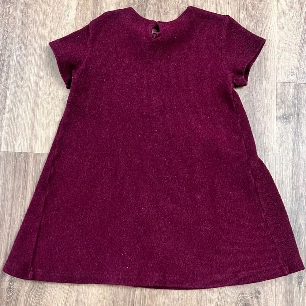 Zara Maroon Sweater Dress with Beads Sz S